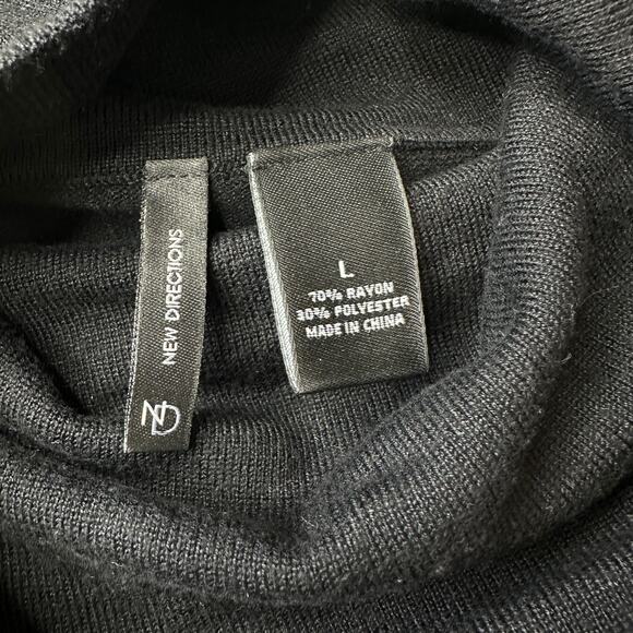 New Directions Cowl Neck Ruched Sides Knit Short Sleeve Sweater Women Large - Picture 2 of 6